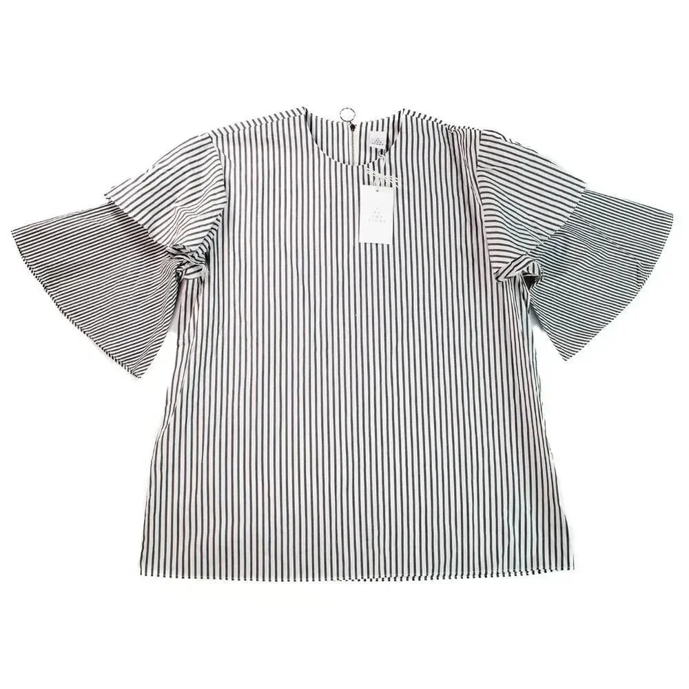 Second Sight Striped Bell Sleeve Top